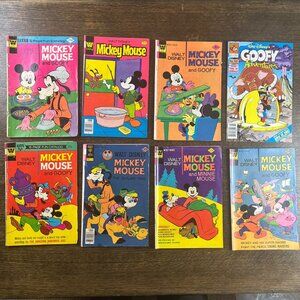 Lot of 8 Vintage Walt Disney Comics Whitman Mickey Mouse and Goofy 70s